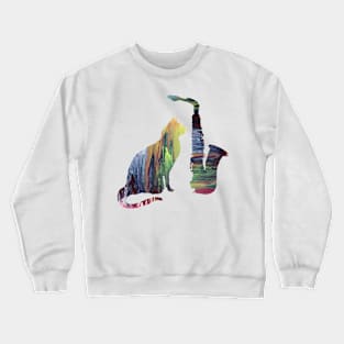 Cat And Saxophone Art Crewneck Sweatshirt